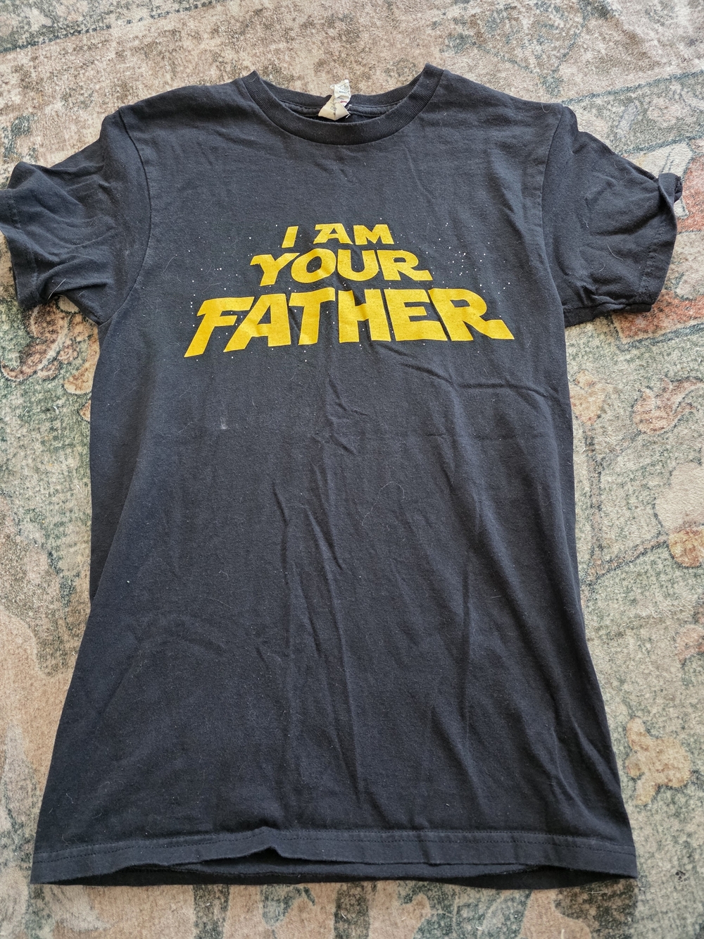 Star Wars Black Short-Sleeve Tee with Yellow 'I AM YOUR FATHER' Print